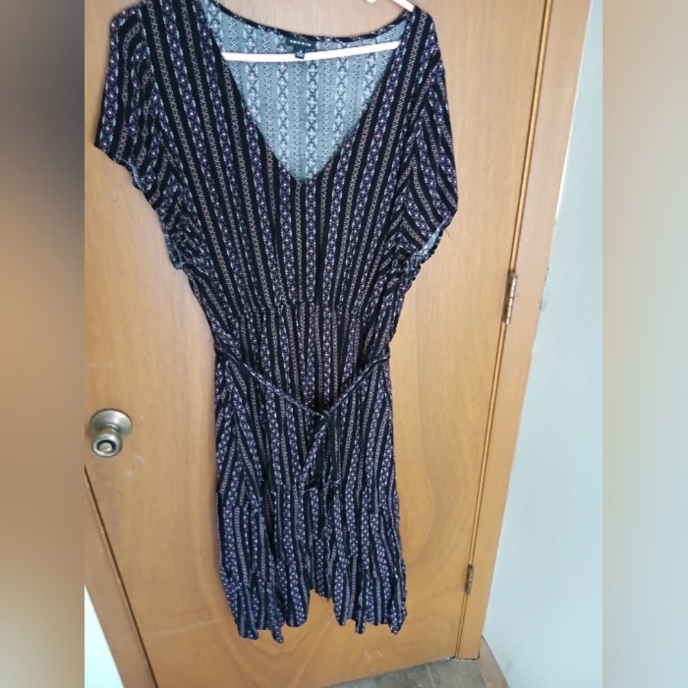 Torrid Black and White Patterned Midi Dress